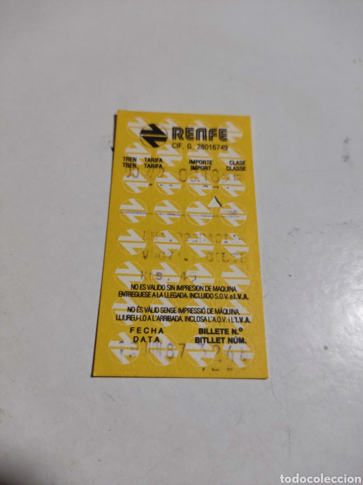 Coleccionismo billetes de transporte: Ticket Renfe - Foto 1