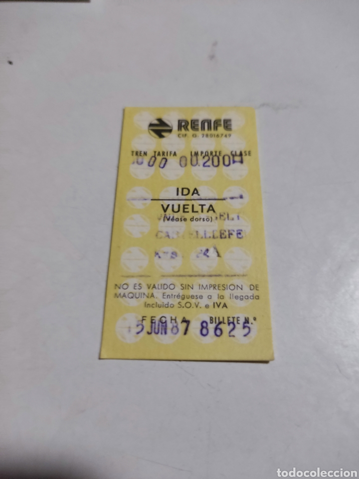 Coleccionismo billetes de transporte: Ticket tren Renfe - Foto 1
