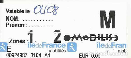 Collectionnisme Billets de transport: Billete metro Par&iacute;s. 02-08-2023. 6,5x3 cm. Par&iacute;s. Francia.