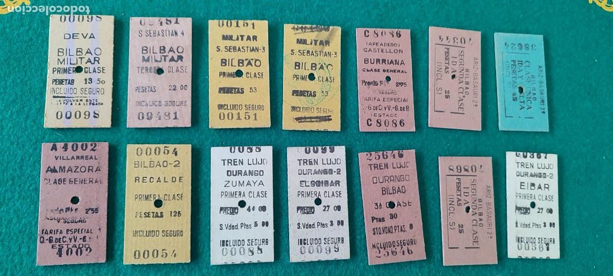 Collectionnisme Billets de transport: Lote billetes tren tranv&iacute;a Bilbao Euskadi