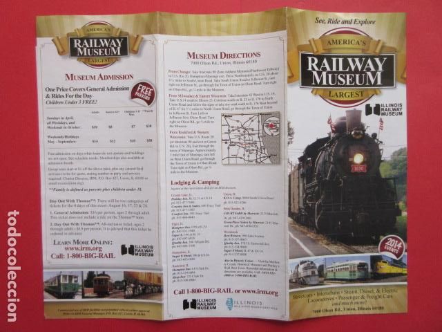 Coleccionismo Billetes de transporte: FOLLETO DESPLEGABLE MUSEO RAILWAY LARGEST ILLINOIS - MAQUETA - FERROCARRIL RENFE MZA