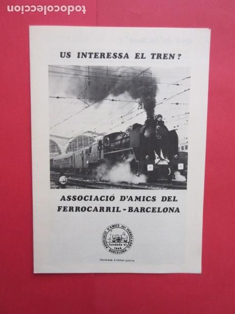 Coleccionismo Billetes de transporte: FOLLETO DESPLEGABLE ASOCIACION AMIGOS FERROCARRIL BARCELONA - FERROCARRIL RENFE MZA