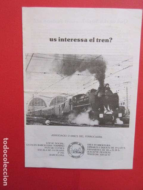 Colecionismos Bilhetes de Transporte: FOLLETO DESPLEGABLE ASOCIACION AMIGOS FERROCARRIL BARCELONA - FERROCARRIL RENFE MZA