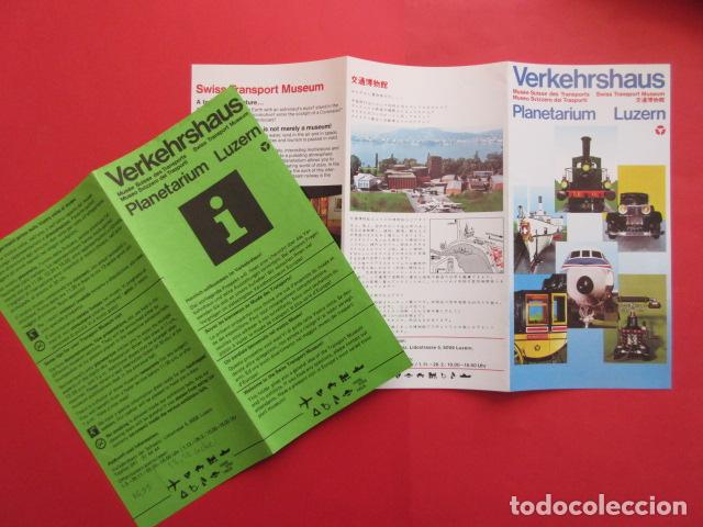 Coleccionismo Billetes de transporte: FOLLETO DESPLEGABLE MUSEO SUIZO DEL TRANSPORTE - FERROCARRIL RENFE MZA