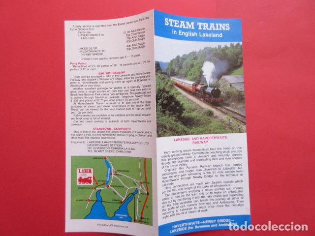 Coleccionismo Billetes de transporte: FOLLETO STEAM TRAINS ENGLISH LAKELAND - FERROCARRIL RENFE MZA