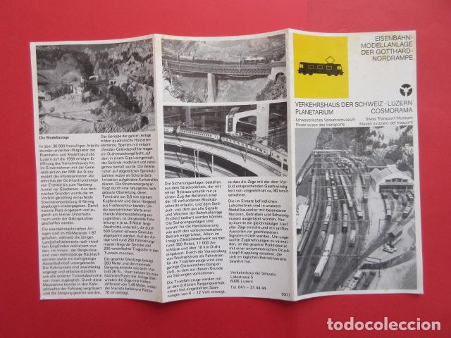 Coleccionismo Billetes de transporte: FOLLETO MUSEO MODELISMO EISENBAHN GOTTHARD NORDRAMPE - FERROCARRIL RENFE MZA