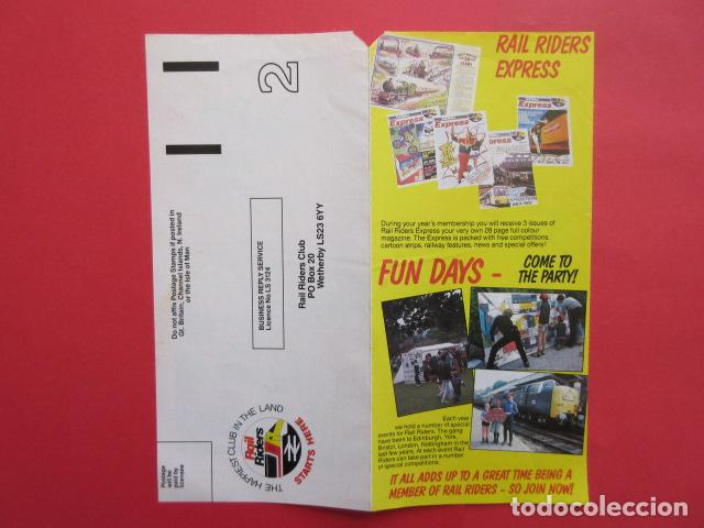 Coleccionismo Billetes de transporte: FOLLETO RAIL RIDERS EXPRESS BRISTOL LONDRES YORK... - FERROCARRIL RENFE MZA