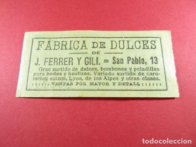 Sammeln von Fahrkarten: ref: ALB-13 (1) - BILLETE CAPICUA 68386 - LOS TRANVIAS DE BARCELONA PUBLICIDAD DULCES FERRER Y GILI