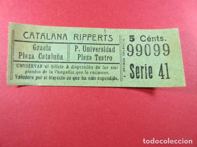 Sammeln von Fahrkarten: ref: ALB-13 (1) - BILLETE CAPICUA 99099 - CATALANA RIPPERTS (VER TRAYECTOS EN FOTOS)