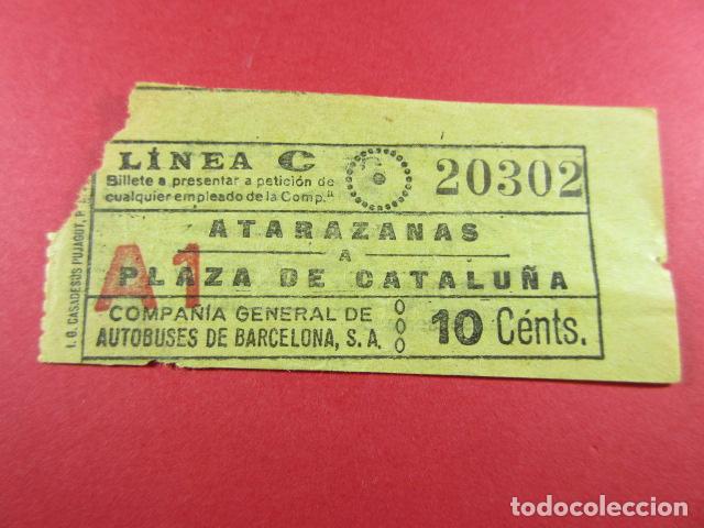 Sammeln von Fahrkarten: ref: ALB-13 (1) - BILLETE CAPICUA 20302 PUJAGUT COMPA&Ntilde;IA GENERAL AUTOBUSES DE BARCELONA (VER TRAY.)