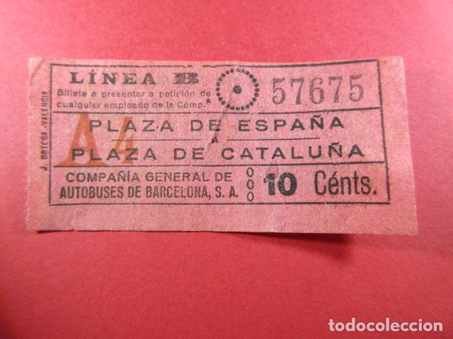 Sammeln von Fahrkarten: ref: ALB-13 (1) - BILLETE CAPICUA 57675 - COMPA&Ntilde;IA GENERAL AUTOBUSES DE BARCELONA (VER TRAY.)