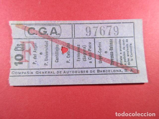 Sammeln von Fahrkarten: ref: ALB-13 (1) - BILLETE CAPICUA 97679 - COMPA&Ntilde;IA GENERAL AUTOBUSES DE BARCELONA (VER TRAY.)