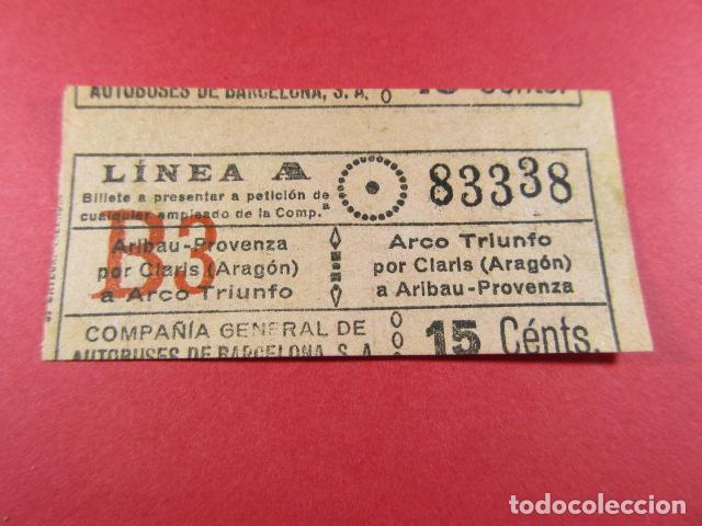 Sammeln von Fahrkarten: ref: ALB-13 (1) - BILLETE CAPICUA 83338 - COMPA&Ntilde;IA GENERAL AUTOBUSES DE BARCELONA (VER TRAY.)