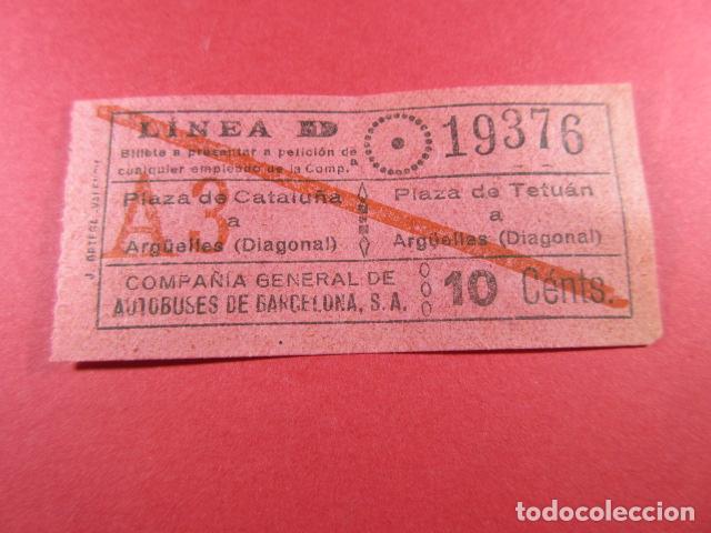 Sammeln von Fahrkarten: ref: ALB-13 (1) - BILLETE - COMPA&Ntilde;IA GENERAL AUTOBUSES DE BARCELONA (VER TRAYECTOS)