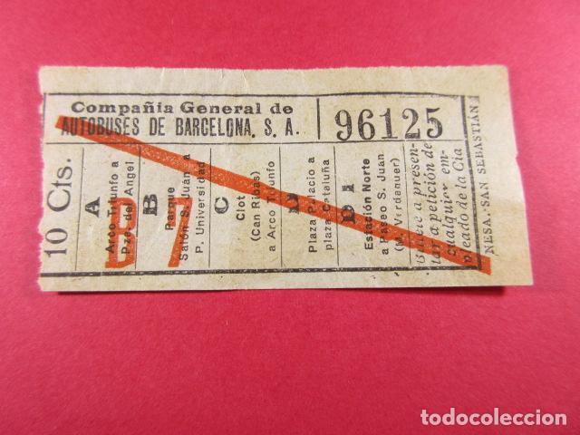 Sammeln von Fahrkarten: ref: ALB-13 (1) - BILLETE - COMPA&Ntilde;IA GENERAL AUTOBUSES DE BARCELONA (VER TRAYECTOS)