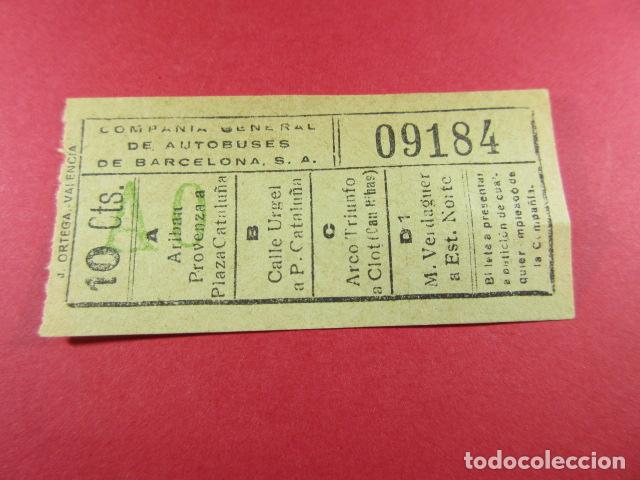 Sammeln von Fahrkarten: ref: ALB-13 (1) - BILLETE - COMPA&Ntilde;IA GENERAL AUTOBUSES DE BARCELONA (VER TRAYECTOS)