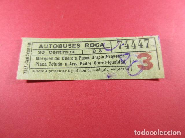 Sammeln von Fahrkarten: ref: ALB-13 (1) - BILLETE - AUTOBUSES ROCA DE BARCELONA (VER TRAYECTOS) SELLO SOBRECARGA