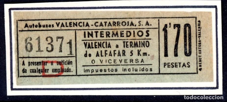 Coleccionismo Billetes de transporte: BILLETE DE VALENCIA - CATARROJA - ALFAFAR/ LG9-10