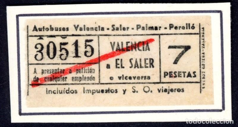 Coleccionismo Billetes de transporte: BILLETE DE Aut. VALENCIA - SALER - PALMAR - PERELLO / LG9-11