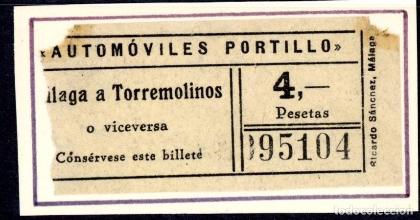 Coleccionismo Billetes de transporte: BILLETE DE Aut. PORTILLO / MALAGA - TORREMOLINOS / LG9-13