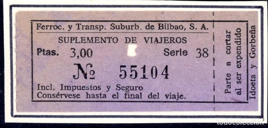 Coleccionismo Billetes de transporte: BILLETE DE FRROC. Y TRANSP. SUBURB. DE BILBAO / LG9.17