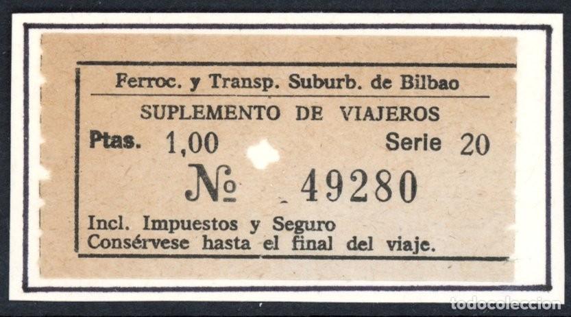 Coleccionismo Billetes de transporte: BILLETE FERROC. TRANSP. SUBUR. BILBAO / LG9.30