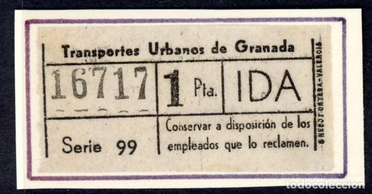 Coleccionismo Billetes de transporte: BILLETE TRANSPORTES URBANOS DE GRANADA / LG9.31