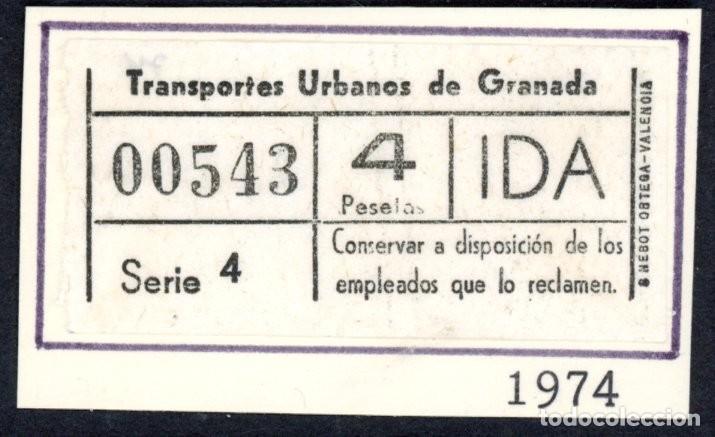 Coleccionismo Billetes de transporte: BILLETE TRANSPORTES URBANOS DE GRANADA / 1974 / LG9.31