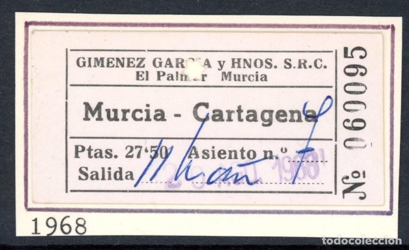 Coleccionismo Billetes de transporte: BILLETE TRANSPORTES GIMENEZ GARCIA Y HNOS. / EL PALMAR -MURCIA- CARTAGENA / LG9.32
