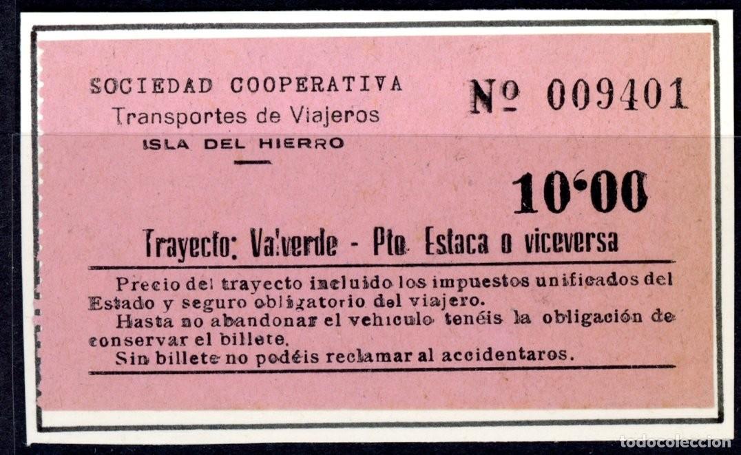 Sammeln von Fahrkarten: BILLETE TRANSPORTES ISLA DE HIERRO / VALVERDE - PTO. ESTACA / CANARIAS / LG9.33