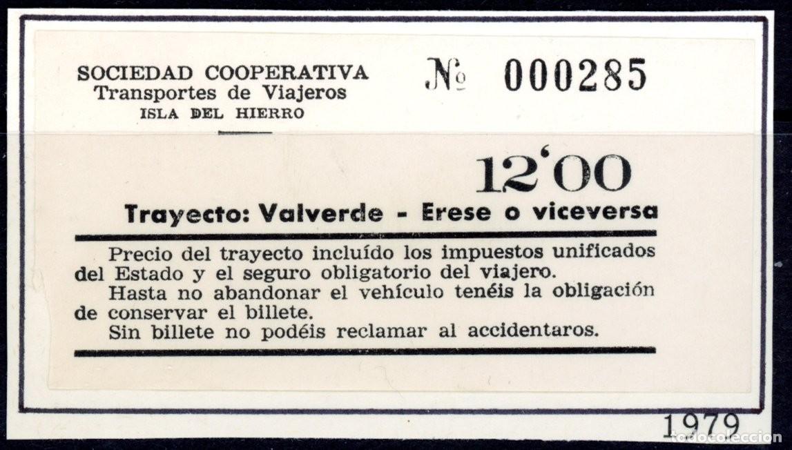Coleccionismo Billetes de transporte: BILLETE TRANSPORTES ISLA DE HIERRO / VALVERDE - ERESE / CANARIAS / LG9.33