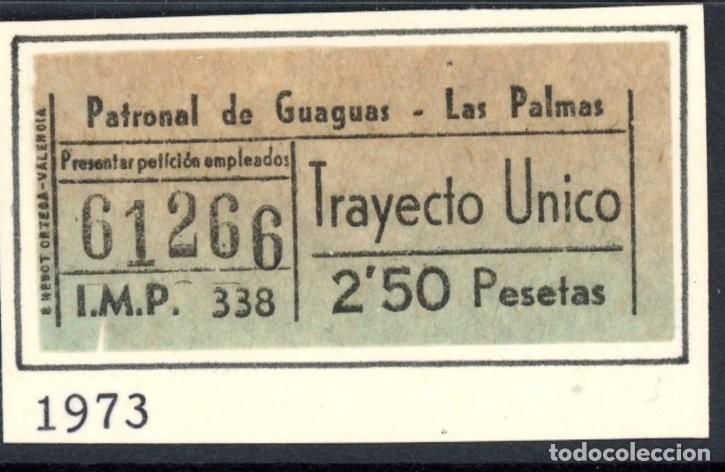 Coleccionismo Billetes de transporte: BILLETE DE LAM PATRONAL DE GUAGUAS - LAS PALMAS /CANARIAS / LG9.37