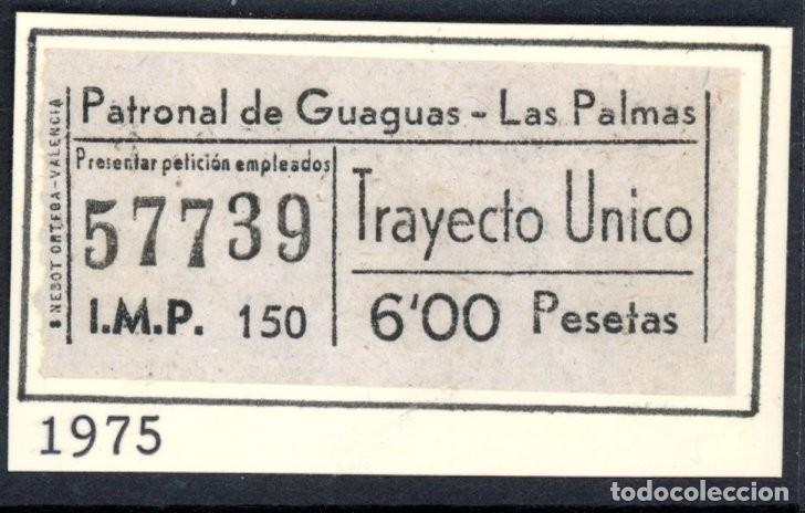 Coleccionismo Billetes de transporte: BILLETE DE LA PATRONAL DE GUAGUAS - LAS PALMAS /CANARIAS / LG9.37