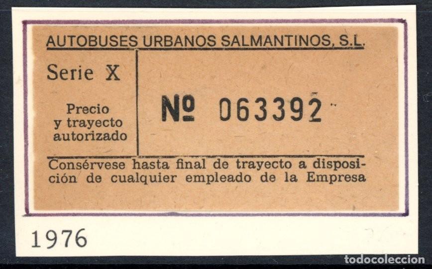 Coleccionismo Billetes de transporte: BILLETE DE AUTOBUSES URBANOS SALMANTINOS / SALAMANCA / 1976 / LG9.58