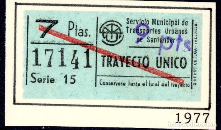 Colecionismos Bilhetes de Transporte: BILLETE DE SERVICIO MUNICIPAL DE TRANSPORTES URBANOS DE SANTANDER /1977/ LG9.60