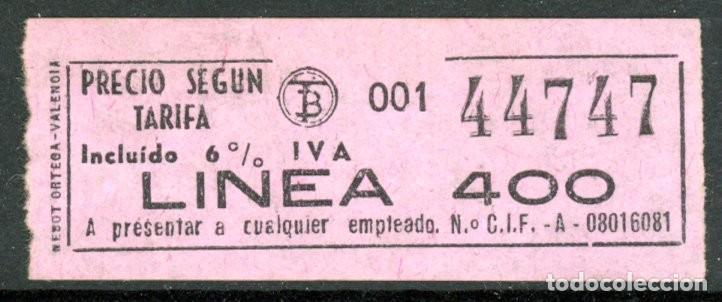 Colecionismos Bilhetes de Transporte: (F22/7) BILLETE DE LINEA 400 DE TRANVIAS DE BARCELONA / ALB2.35