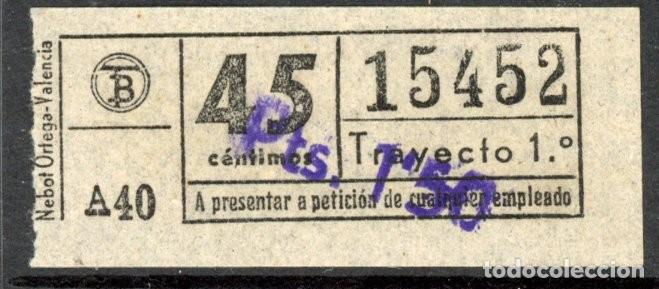 Colecionismos Bilhetes de Transporte: (F22/8) BILLETE DE 45 CTS. CON SOBRECARGA DE TRANVIAS DE BARCELONA / ALB2.35