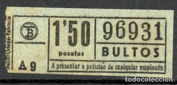 Colecionismos Bilhetes de Transporte: (F22/5) BILLETE DE BULTOS DE TRANVIAS DE BARCELONA / ALB2.35
