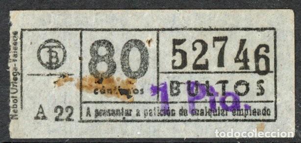 Colecionismos Bilhetes de Transporte: (F22/5) BILLETE DE BULTOS DE TRANVIAS DE BARCELONA / ALB2.35