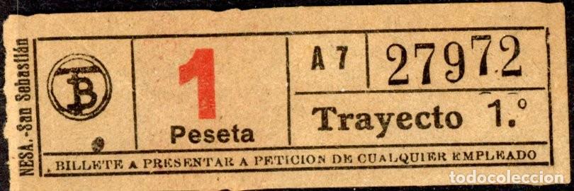 Colecionismos Bilhetes de Transporte: (F22/4) BILLETE DE TRANVIAS DE BARCELONA 1 pta. // RAREZA RR / ALB2.35