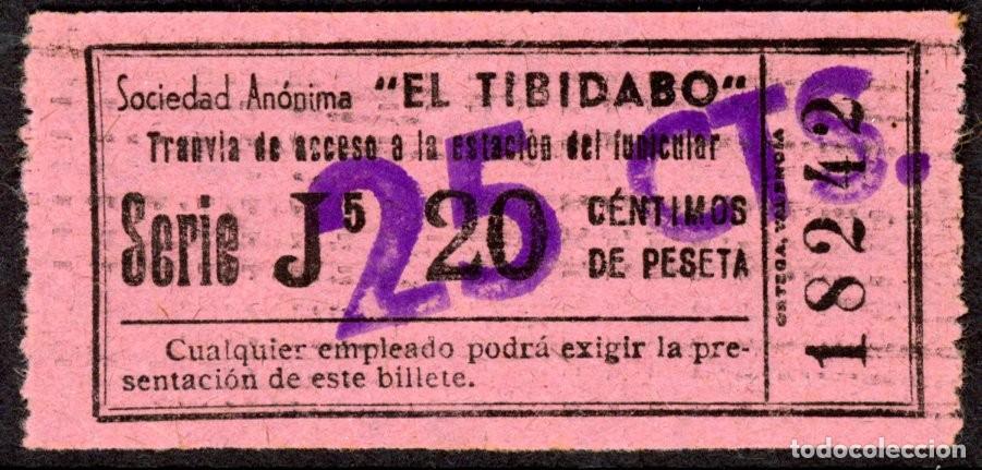 Colecionismos Bilhetes de Transporte: (F14/3) BILLETE DEL TIBIDABO DE BARCELONA con sobrecarga / ALB2.28