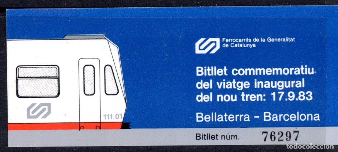 Collectables Transport Tickets: (F32/2) BILLETE CONMEMORATIU DE FGC / 1983 / ALB2.34