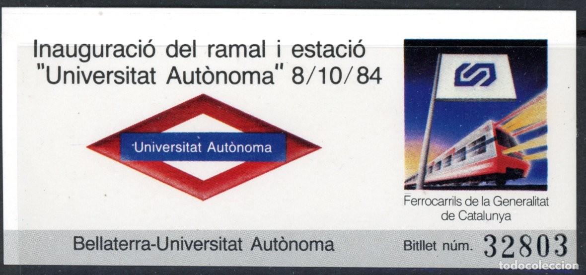 Collectables Transport Tickets: (F32/2) BILLETE DE INAUGURACION DE FGC / 1984 / ALB2.34