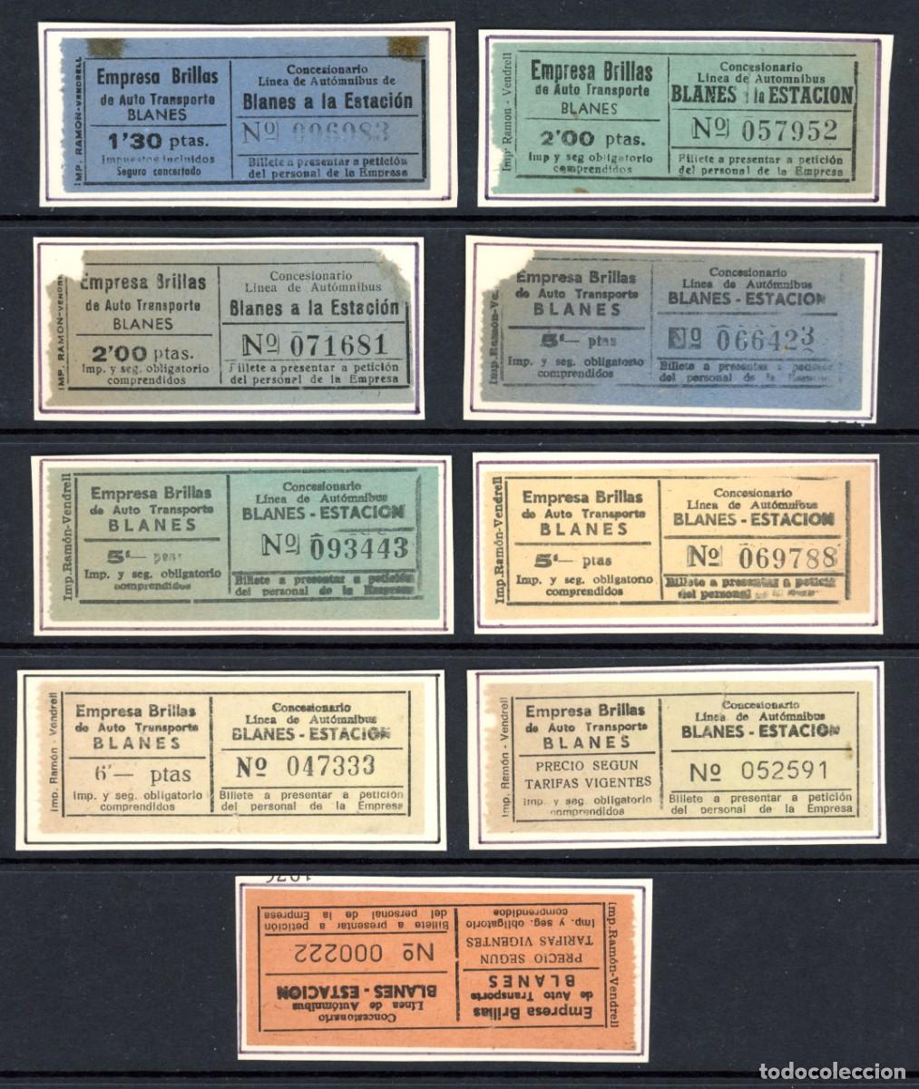 Sammeln von Fahrkarten: 9 Billetes de EMPRESA BRILLAS / BLANES /LG6.7