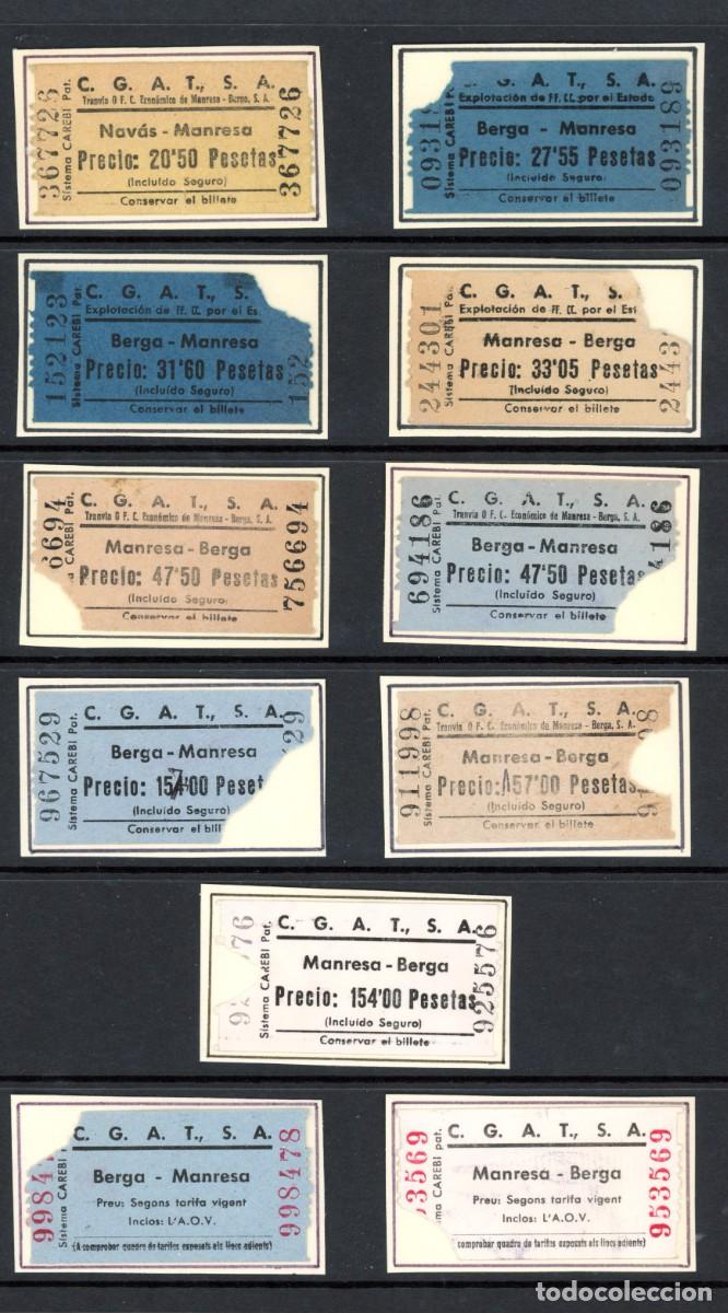Sammeln von Fahrkarten: 11 Billetes de la Empresa C.G.A.T.,S.A. / ver POBLACIONES /LG6.13