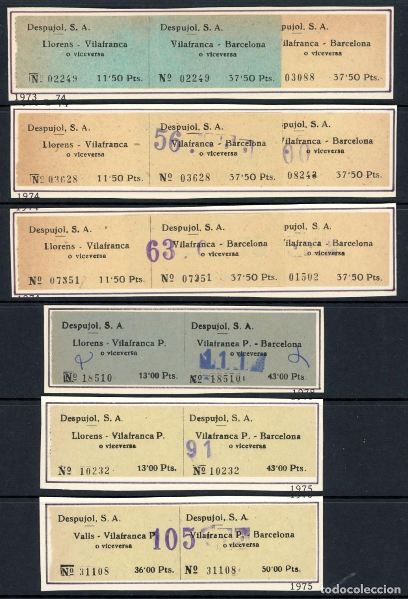 Sammeln von Fahrkarten: 9 Billetes de la Empresa DESPUJOL, S.A. / ver POBLACIONES /LG6.17