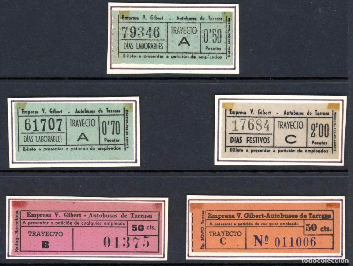 Sammeln von Fahrkarten: 5 Billetes de la Empresa V. GUIBERT - TARRASA /LG6.23