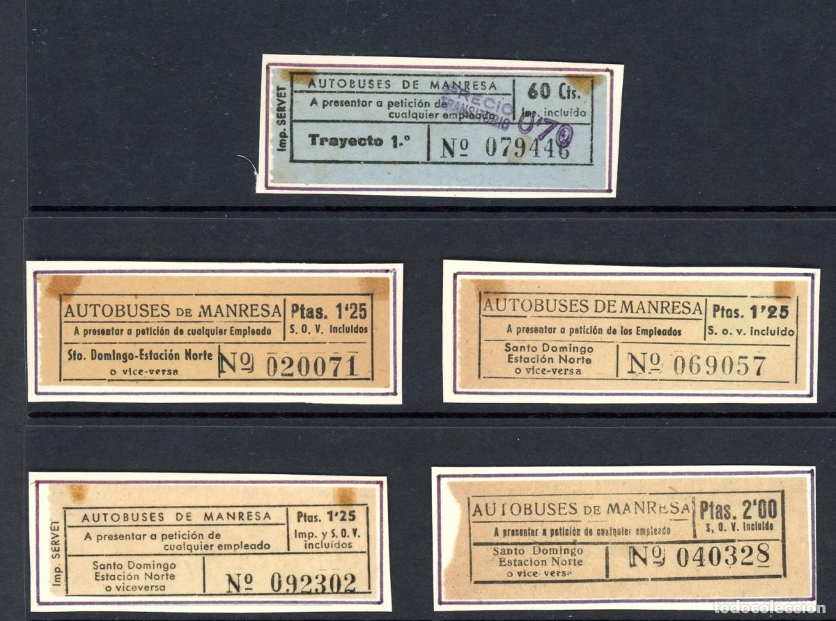 Sammeln von Fahrkarten: 5 Billetes de AUTOBUSES DE MANRESA /LG6.32
