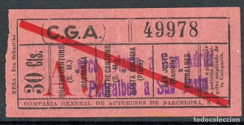 Sammeln von Fahrkarten: (F12/5) BILLETE DE C. G. A. / BARCELONA / L3G17