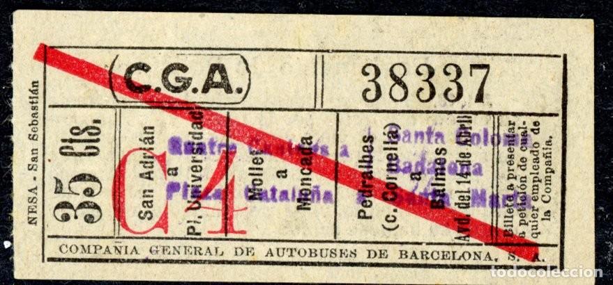 Sammeln von Fahrkarten: (F12/5) BILLETE DE C. G. A. / BARCELONA / L3G17